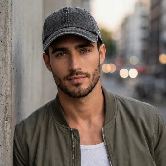 NPJY Vintage Washed Black Low-Profile Adjustable Baseball Cap