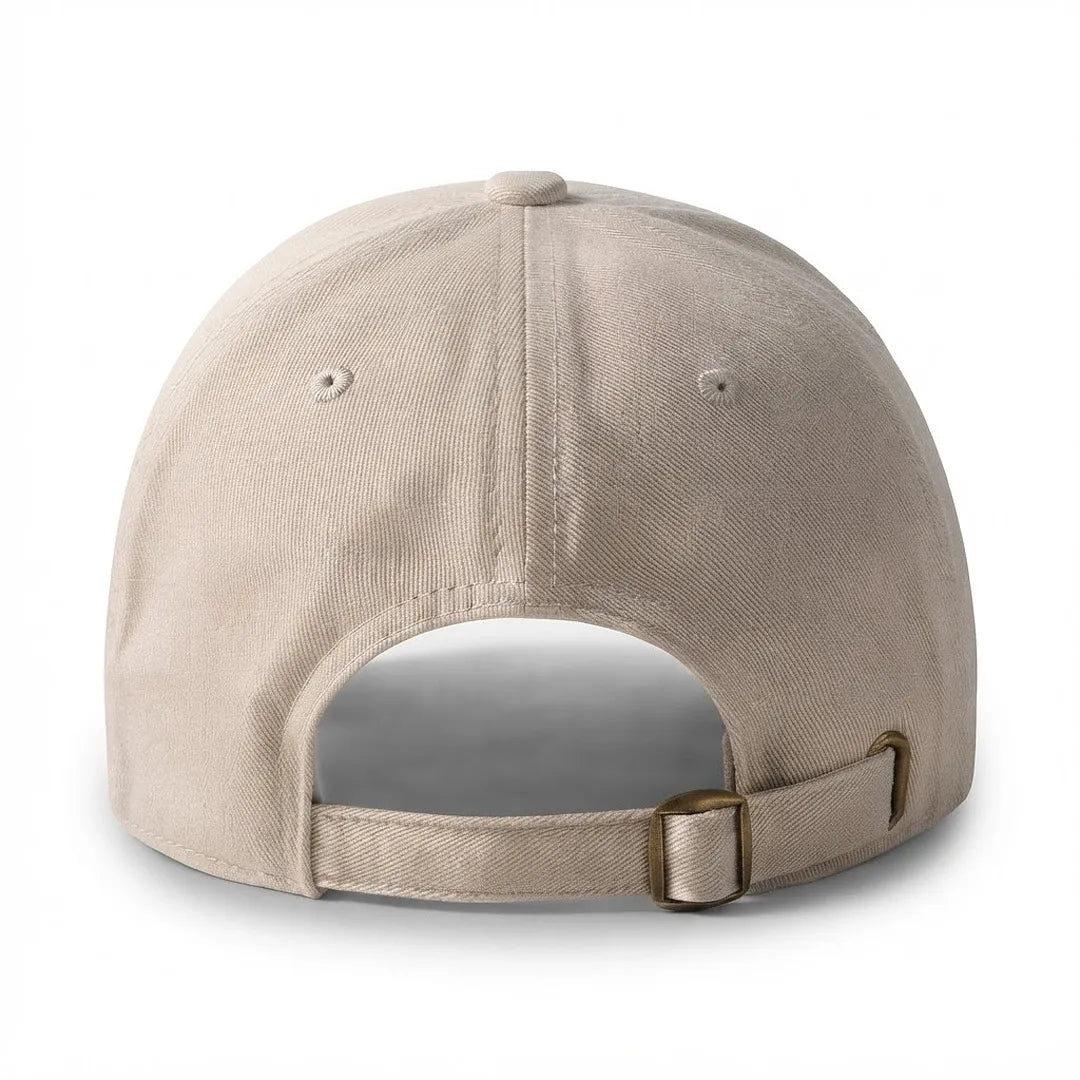 Unisex Vintage Cream 100% Cotton Adjustable Baseball Cap
