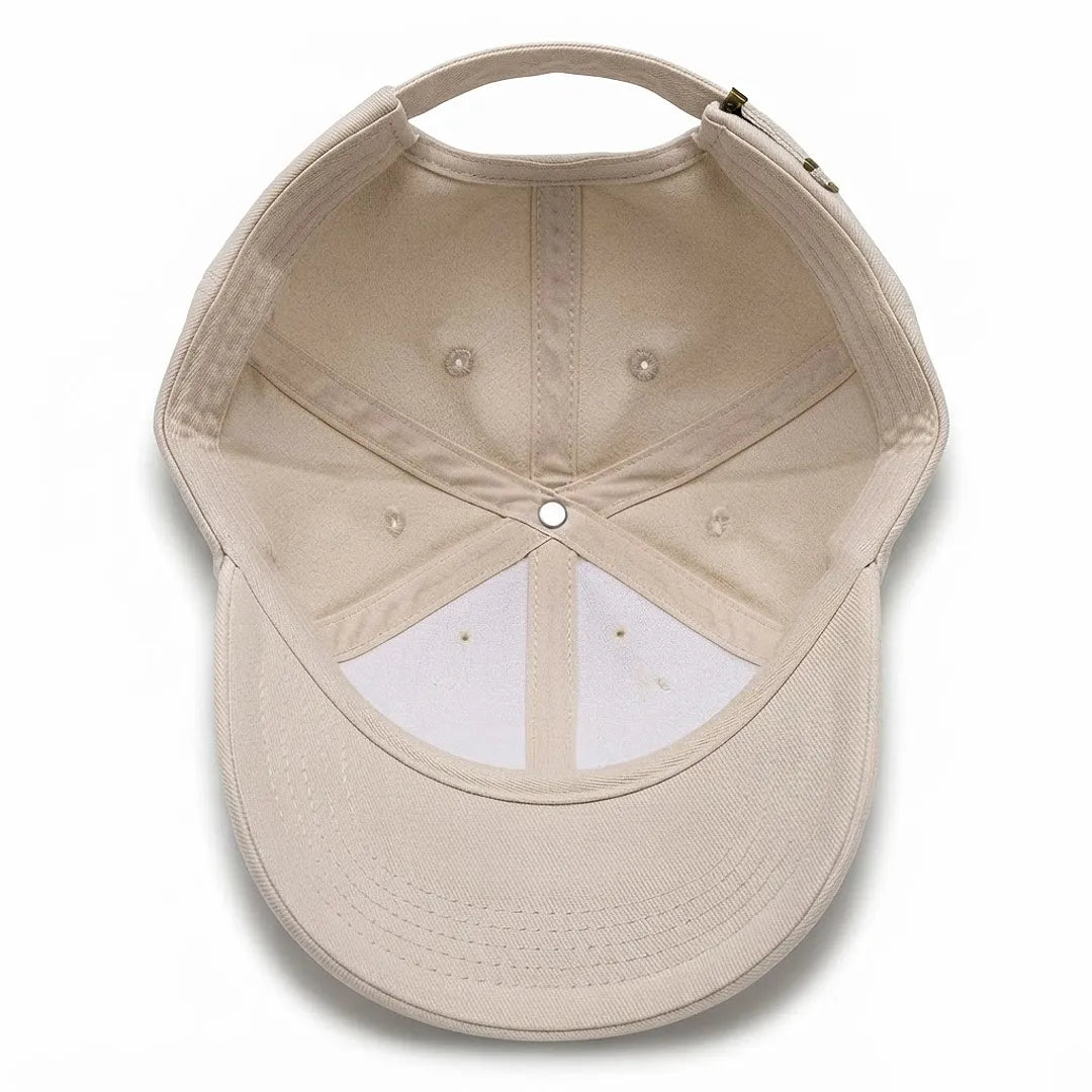 Unisex Vintage Cream 100% Cotton Adjustable Baseball Cap