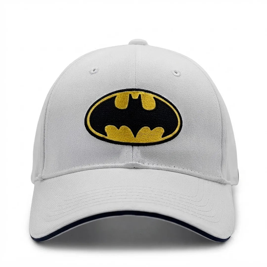 Batman Logo Embroidered 5-Panel Piped Cotton Dad Cap