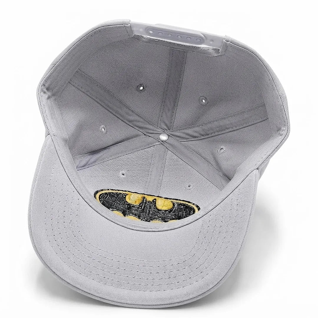 Batman Logo Embroidered 5-Panel Piped Cotton Dad Cap