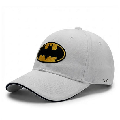 Batman Logo Embroidered 5-Panel Piped Cotton Dad Cap
