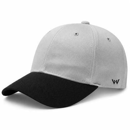 Unisex White and Black 100% Cotton Adjustable Dad Cap