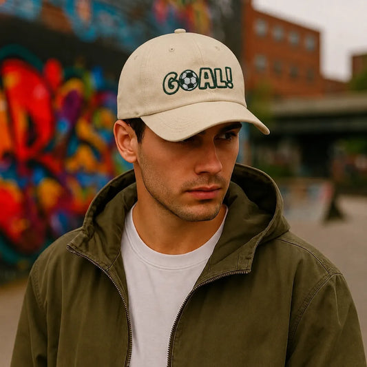 Goal Football Embroidered 100% Cotton Adjustable Dad Cap