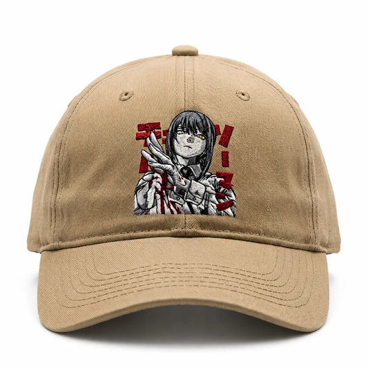 Makima Anime Embroidered Organic Cotton Adjustable Dad Cap