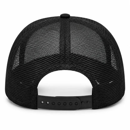 Men’s Black Cotton Mesh-Back Adjustable Snap Dad Cap