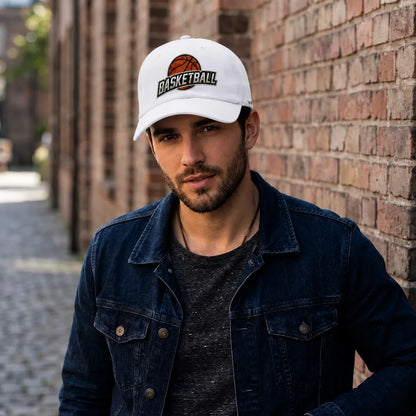 Basketball Embroidered 100% Cotton Twill Adjustable Dad Cap