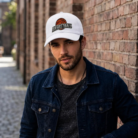 Basketball Embroidered 100% Cotton Twill Adjustable Dad Cap