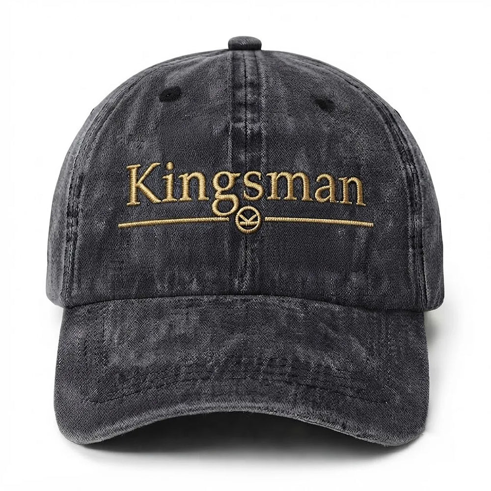 Kingsman Embroidered Washed Distressed Baseball Cap