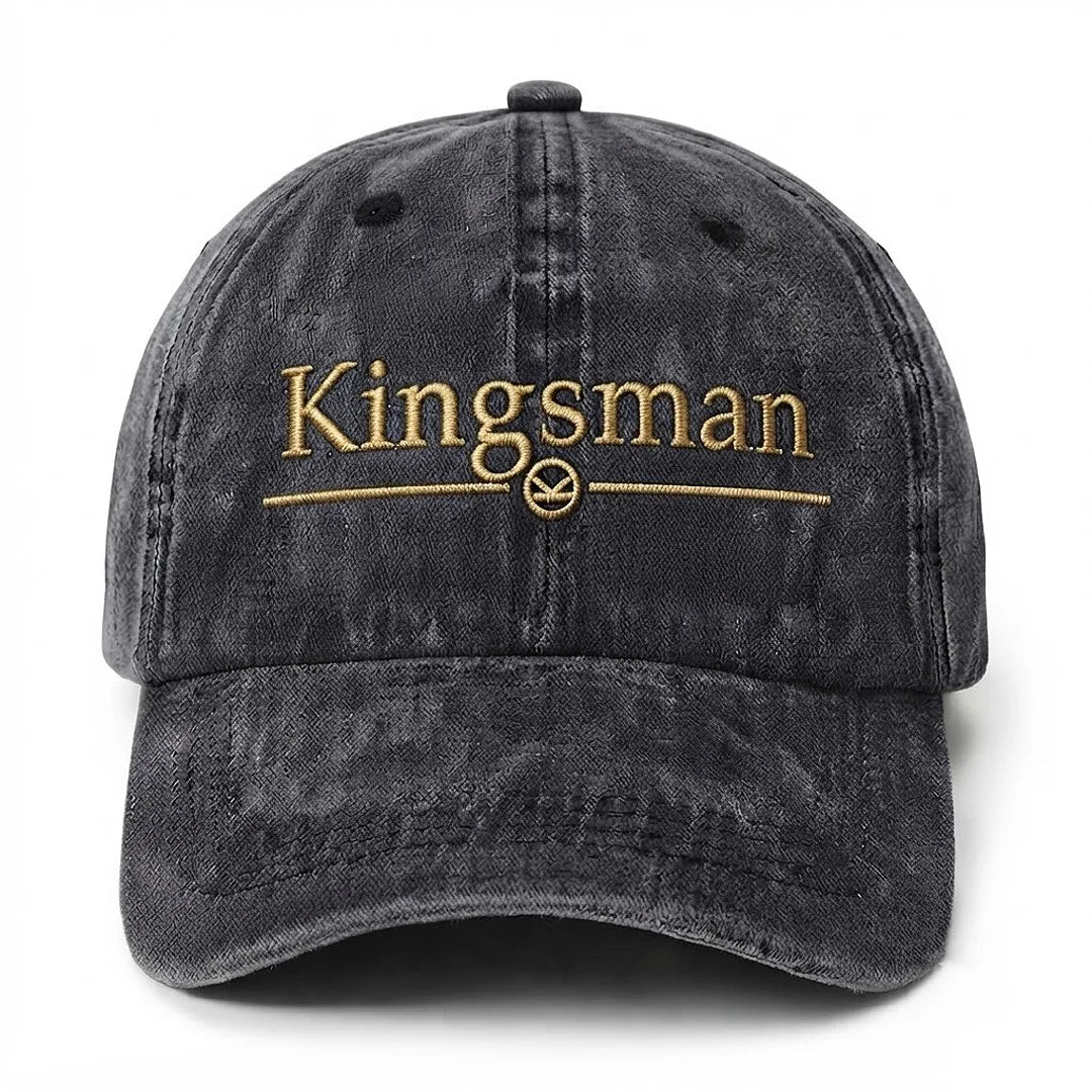 Kingsman Embroidered Washed Distressed Baseball Cap