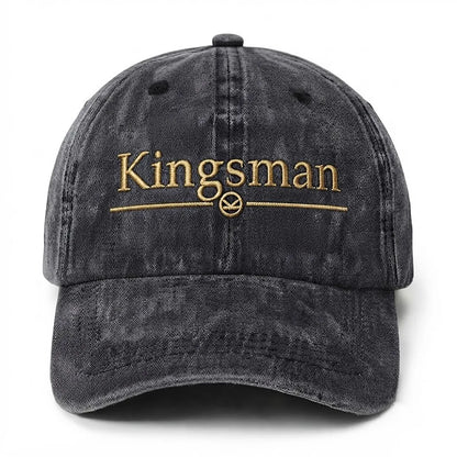 Kingsman Embroidered Washed Distressed Baseball Cap