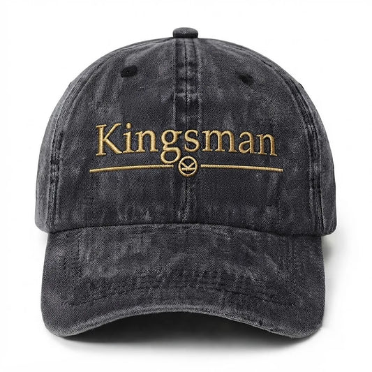 Kingsman Embroidered Washed Distressed Baseball Cap