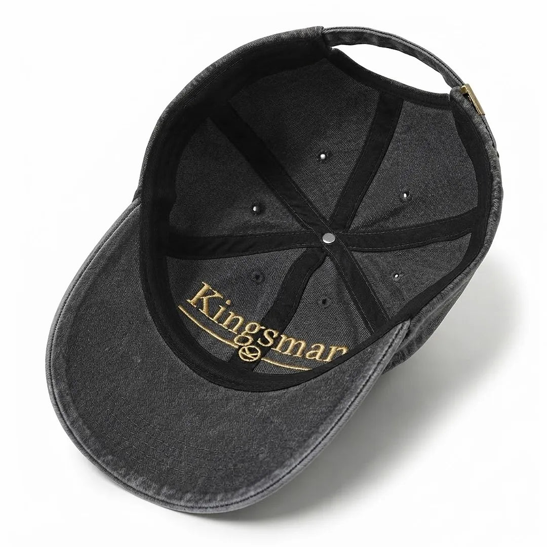 Kingsman Embroidered Washed Distressed Baseball Cap