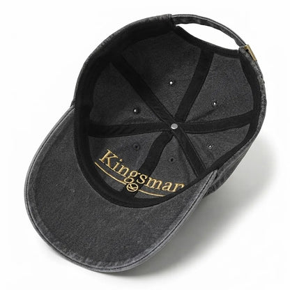 Kingsman Embroidered Washed Distressed Baseball Cap