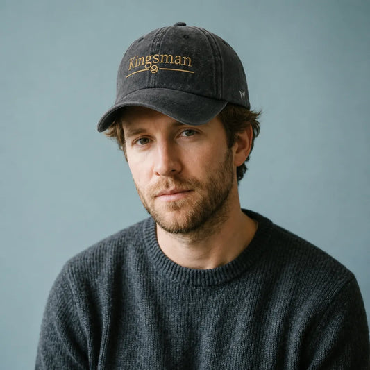 Kingsman Embroidered Washed Distressed Baseball Cap