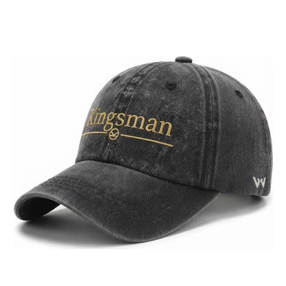 Kingsman Embroidered Washed Distressed Baseball Cap