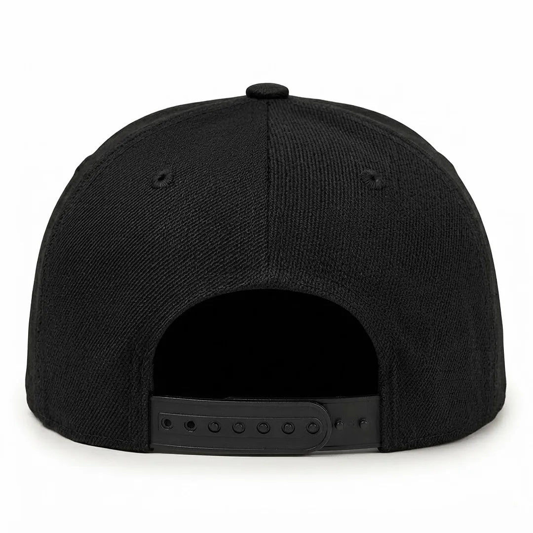 Titanic Embroidered Black Cotton Flat Brim Snapback Cap