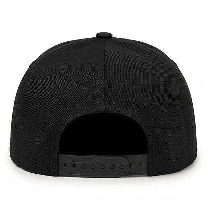 Titanic Embroidered Black Cotton Flat Brim Snapback Cap