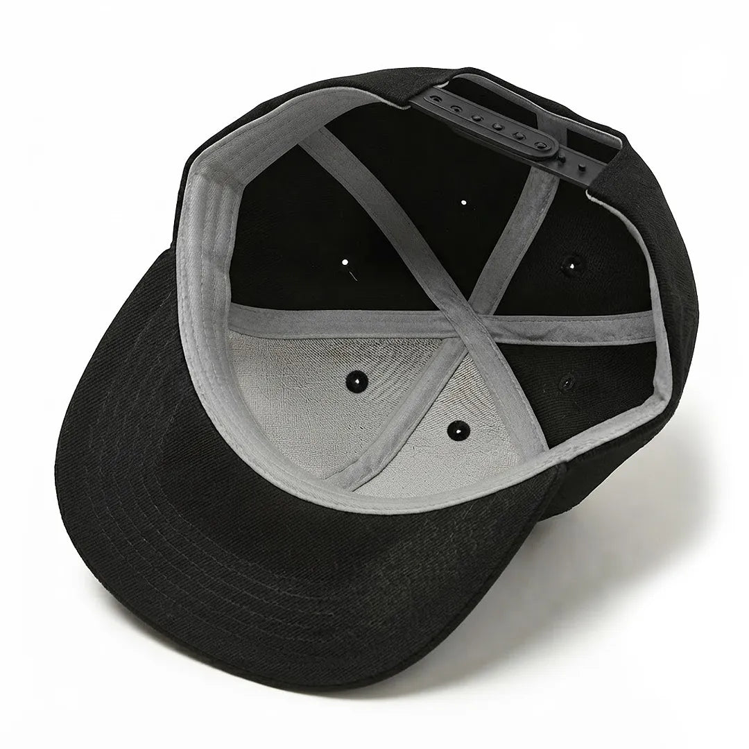 Titanic Embroidered Black Cotton Flat Brim Snapback Cap