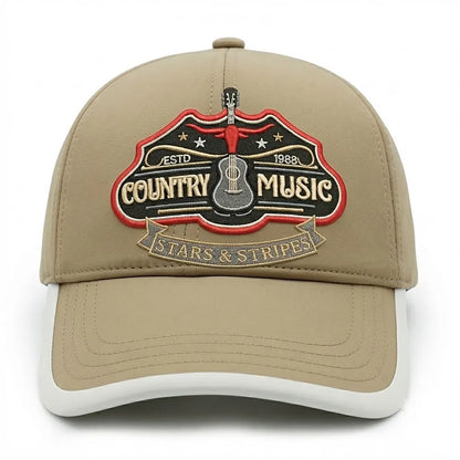 Country Music Stars & Stripes Embroidered Baseball Cap