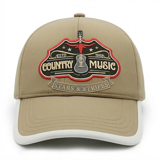 Country Music Stars & Stripes Embroidered Baseball Cap