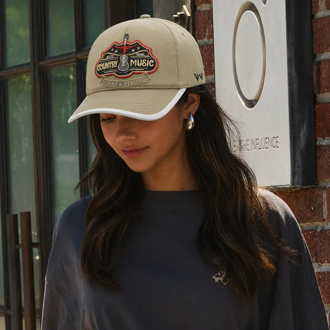Country Music Stars & Stripes Embroidered Baseball Cap