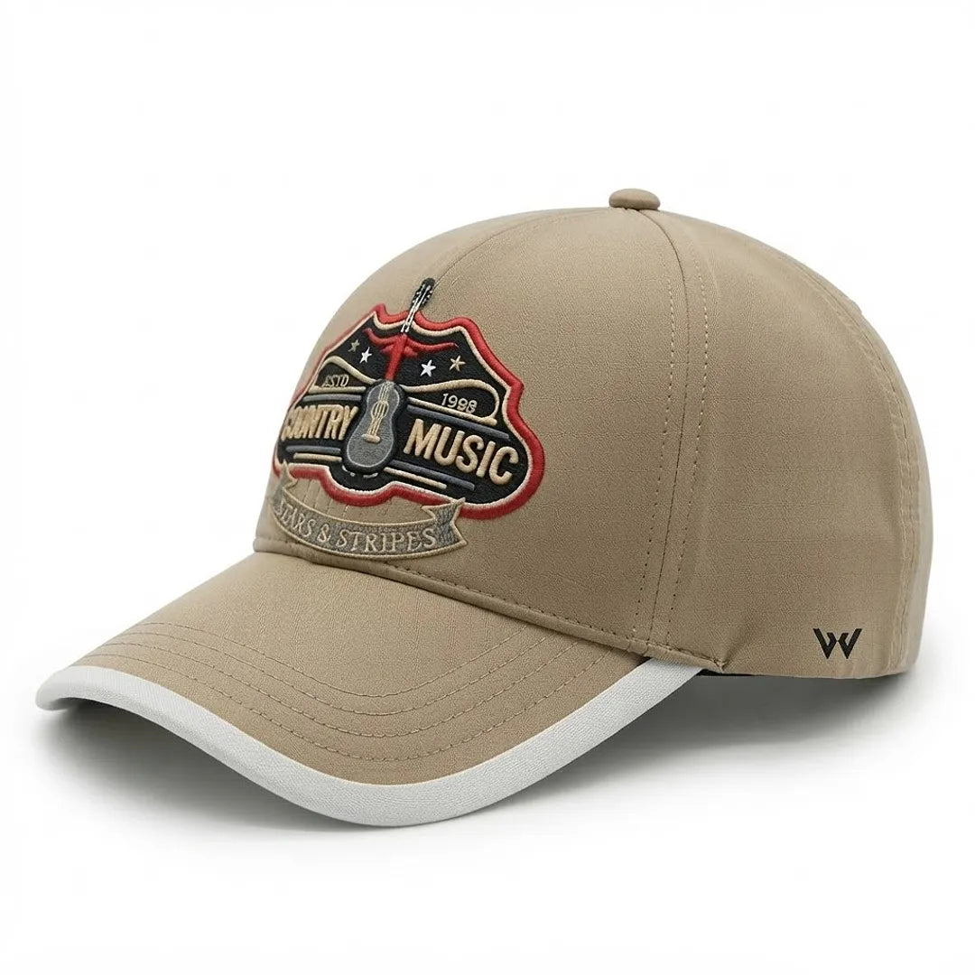 Country Music Stars & Stripes Embroidered Baseball Cap