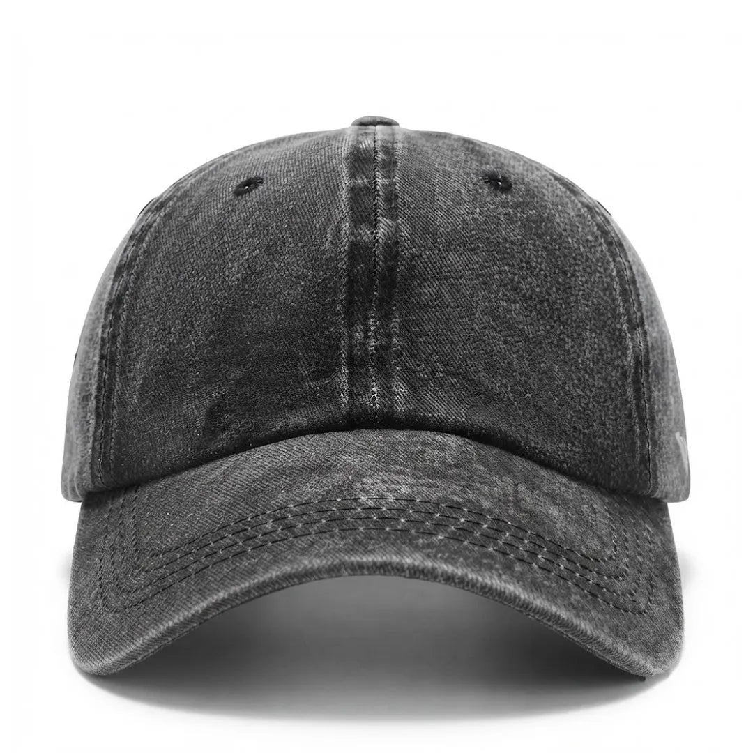 NPJY Vintage Washed Black Low-Profile Adjustable Baseball Cap