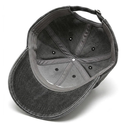 NPJY Vintage Washed Black Low-Profile Adjustable Baseball Cap