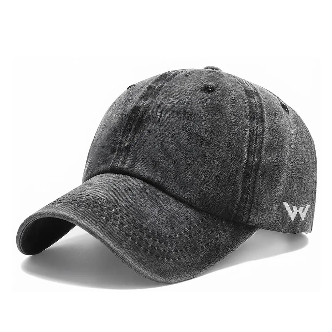 NPJY Vintage Washed Black Low-Profile Adjustable Baseball Cap