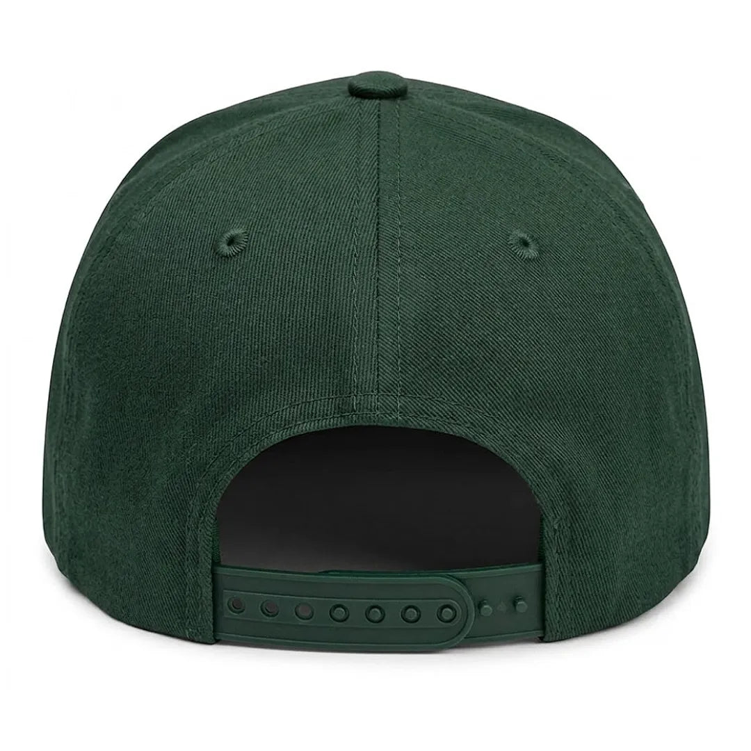 Unisex Dark Green Badminton Embroidered Performance Snapback Cap