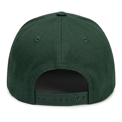 Unisex Dark Green Badminton Embroidered Performance Snapback Cap