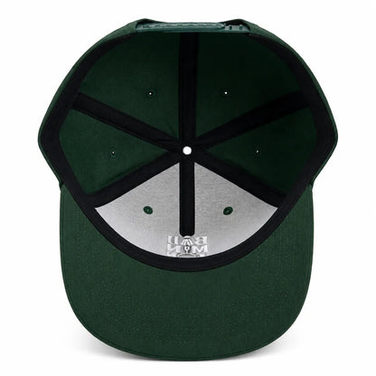 Unisex Dark Green Badminton Embroidered Performance Snapback Cap
