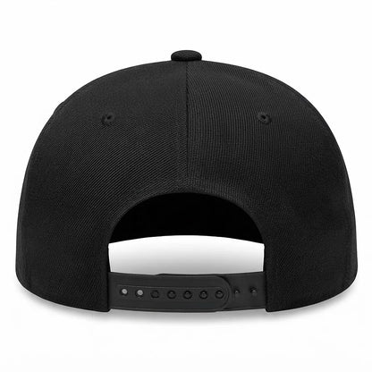 Unisex Black Hip-Hop Style Flat Brim Snapback Cap