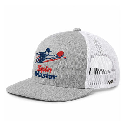 Unisex Grey Spin Master Embroidered Back Mesh Snapback Cap