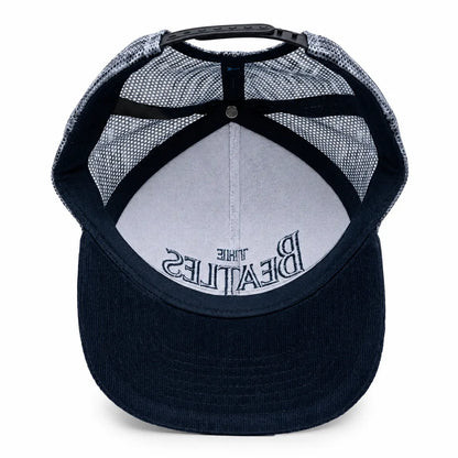 The Beatles Embroidered White & Navy Mesh-Back Snapback Cap