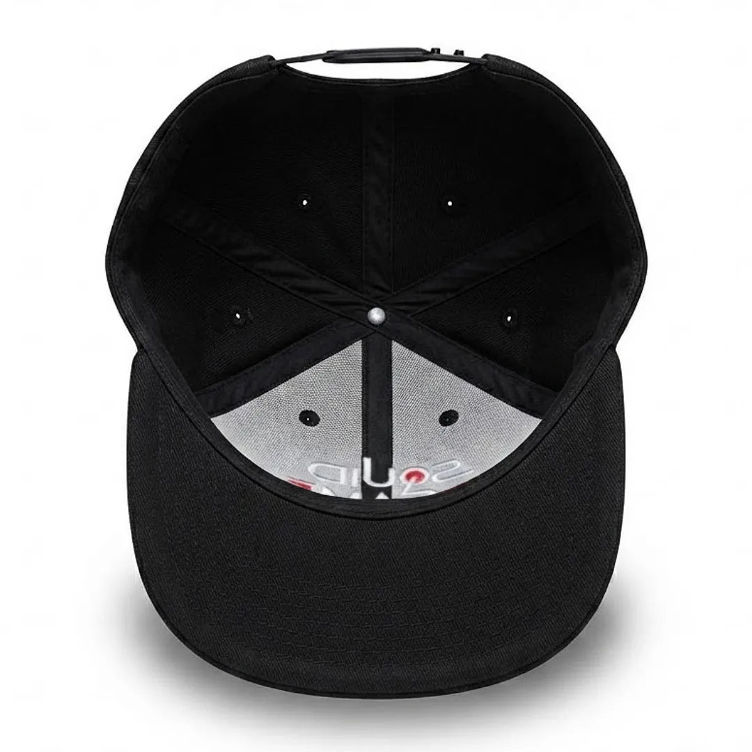 Unisex Black Squid Game Embroidered Flat Brim Snapback Cap