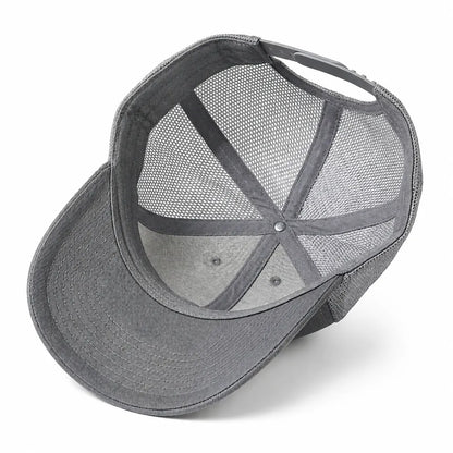Silver Textured Adjustable & Breathable Trucker Cap