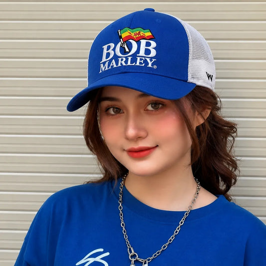 Bob Marley Embroidered Adjustable Trucker Snapback Cap