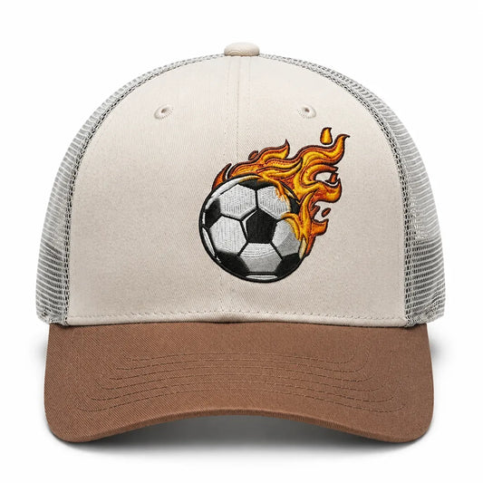 Football Embroidered Trucker Snapback Cap Mesh