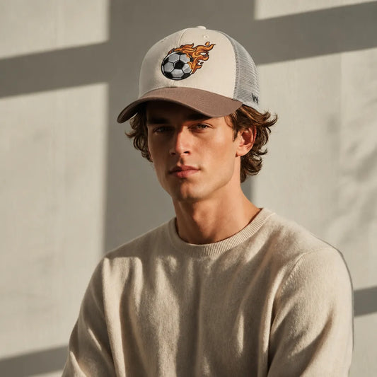 Football Embroidered Trucker Snapback Cap Mesh