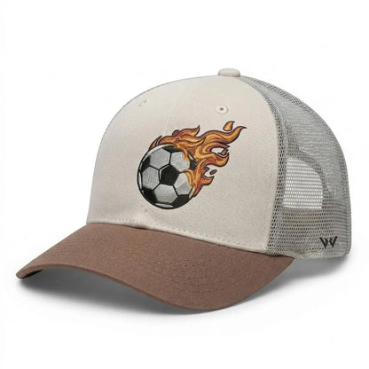 Football Embroidered Trucker Snapback Cap Mesh